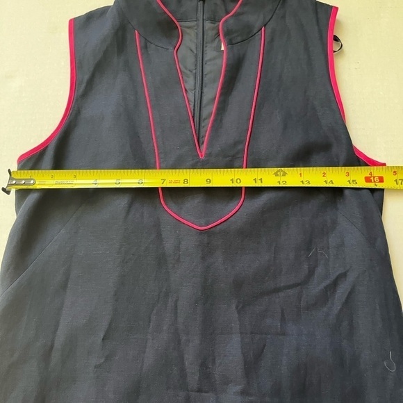 Eliza J Sleeveless Navy with Pink Piping Dress Size 4 - Picture 6 of 9